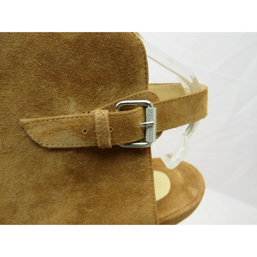 NIB LOUBOUTIN APRON LILI 120 BROWN SUEDE CRISSCROSS PLATFORM PUMPS 40.5 ITALY - Picture 4 of 12